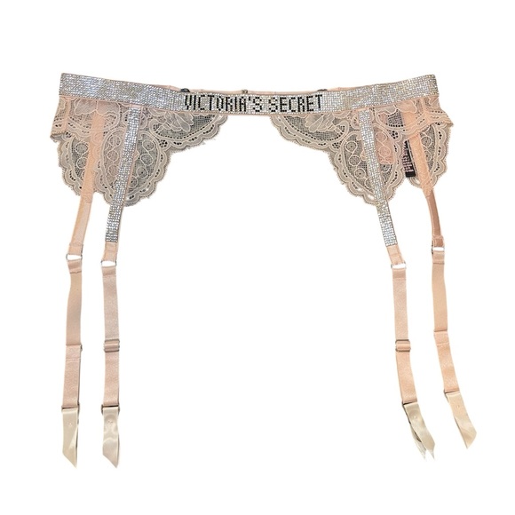 NWT Victoria’s Secret Very Sexy Shine Strap Lace Pink Garter Belt Size XS/S - Picture 1 of 6